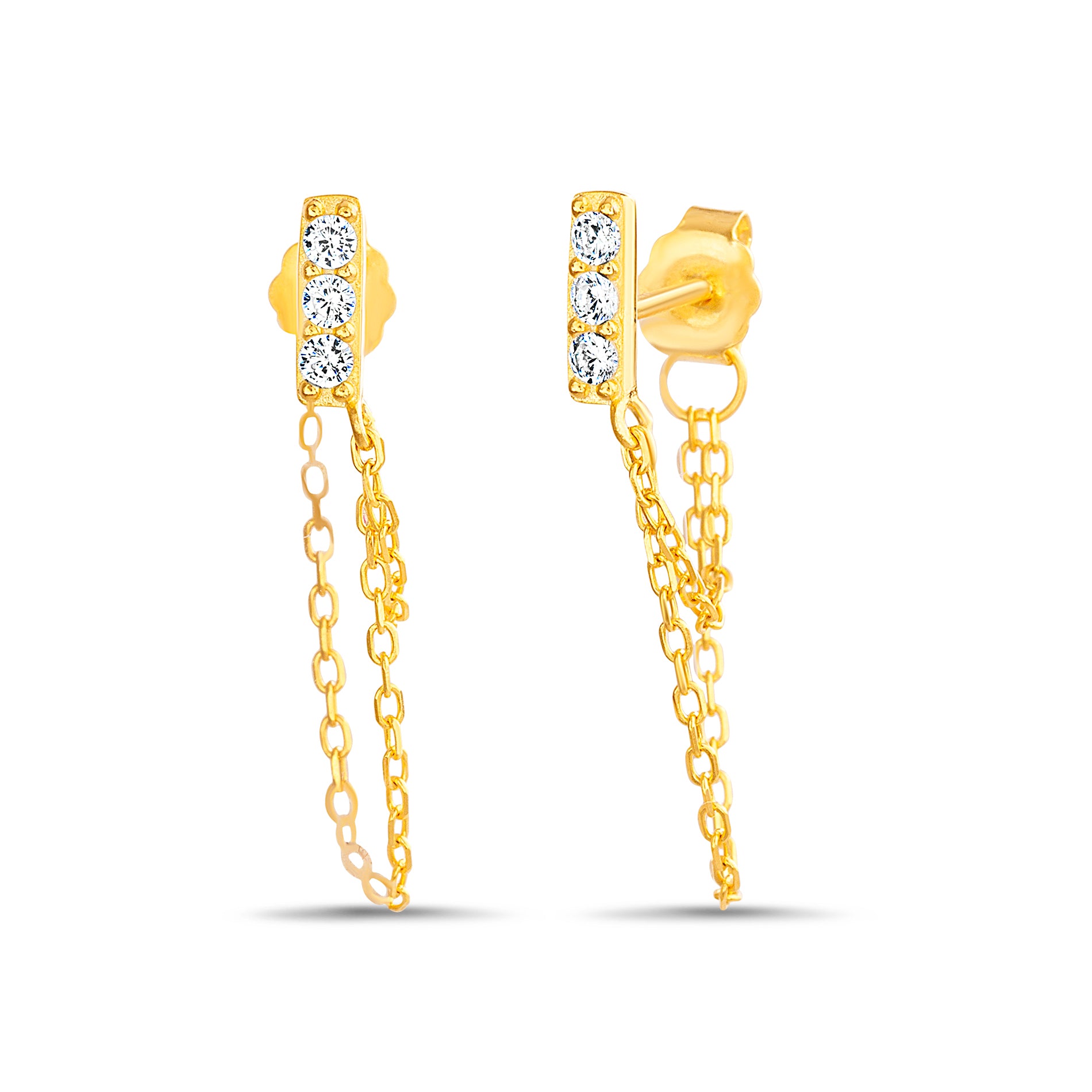 CZ Dangle Front-to-Back Earrings